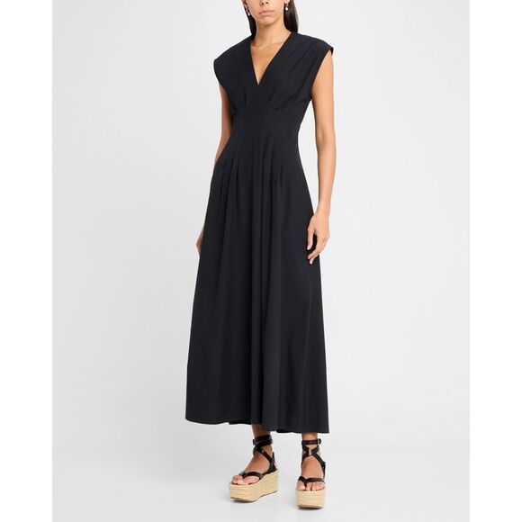 Rag & Bone Women's Black Ines Cotton Poplin Sleeveless Maxi Dress Size 8 NWOT - Picture 2 of 15